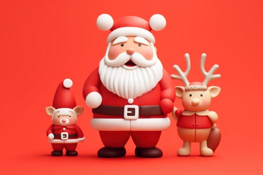 Christmas character 3D design background.