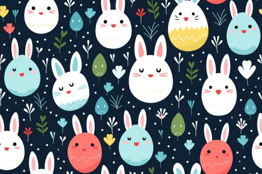 Easter egg seamless pattern background, AI Generative.