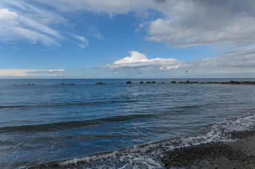 coast and waves on the Mediterranean sea on a winter day in Cyprus 26