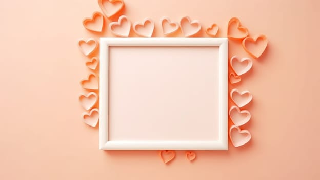 Valentine decoration minimalistic frame. Generative AI.