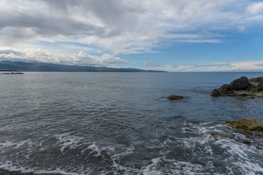 coast and waves on the Mediterranean sea on a winter day in Cyprus 12