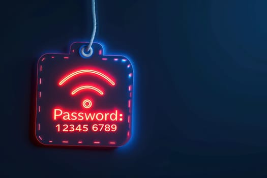 Security concept, Easy wi-fi password. Generative AI.