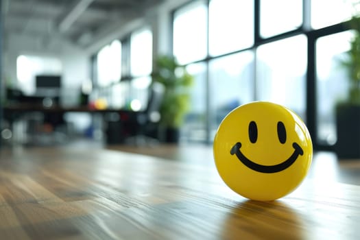 A Yellow Smiling Ball Can Promote a Positive Work Environment..