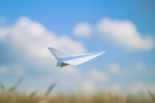Concept the paper plane represents starting journey. Generative AI.