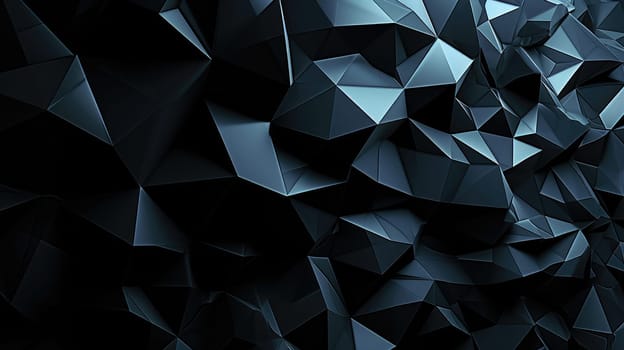 abstract polygonal background, abstract black crystal background, Dark geometric poly background.