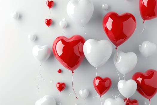 Background for happy valentine day white and red color. Generative AI.