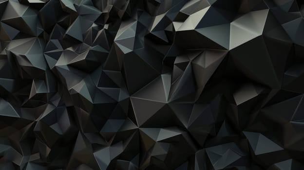 abstract polygonal background, abstract black crystal background, Dark geometric poly background.