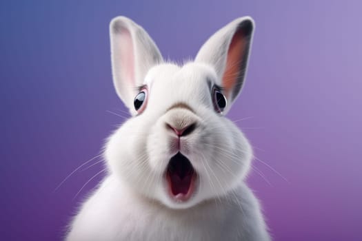 Adorable Easter Bunny With Easter Eggs, colorful Easter eggs, banner and wallpaper, AI Generative.