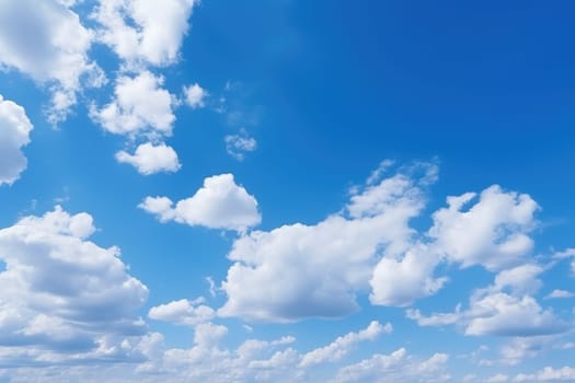 Blue sky background with tiny clouds wallpaper.