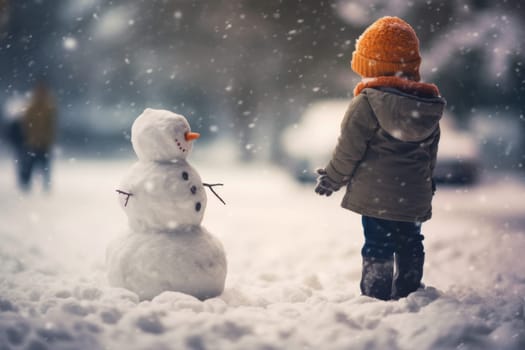 Photography The snow falls softly creating a blurred background of white.