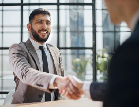 Business handshake and business people