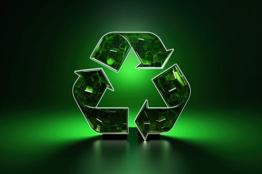 Green recycle icon concept, green recycle symbol on isolated background.