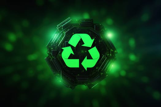 Green recycle icon concept green aesthetic scenery background.