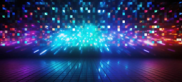 A dazzling display of LED lights on a dance floor, creating an atmosphere of celebration and entertainment.