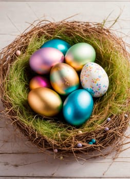 Beautiful Easter eggs for the holiday. Selective focus. food.