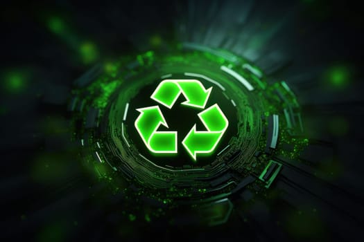 Green recycle icon concept green aesthetic scenery background.