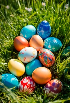 Beautiful Easter eggs for the holiday. Selective focus. food.