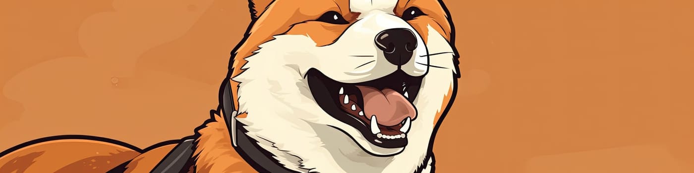 laughing smiling akita inu dog as illustration cartoon as banner --ar 16:4 Job ID: 5c0a65a9-6c63-4bb0-8a09-1806173ffa18