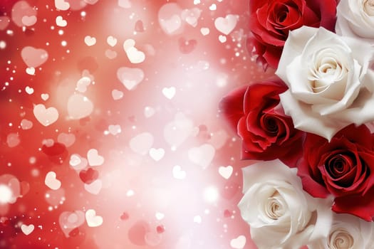 Background for happy valentine day white and red color. Generative AI.