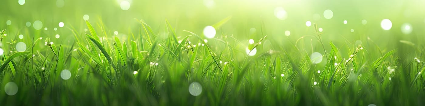Green grass and the sunlight banner background