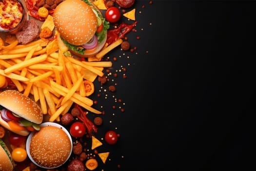 fast food design pattern or junk food design background.