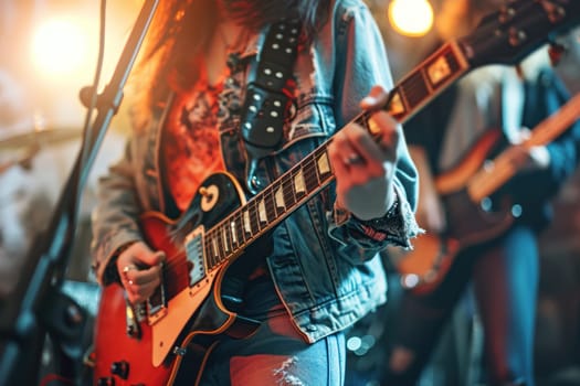 Alternative rock music and the culture of the 90s time, grunge style background. Generative AI.