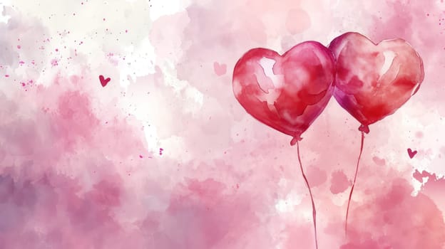 Water color valentine vintage background. Generative AI.