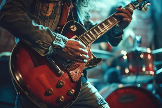 Alternative rock music and the culture of the 90s time, grunge style background. Generative AI.