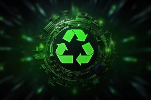 Green recycle icon concept green aesthetic scenery background.