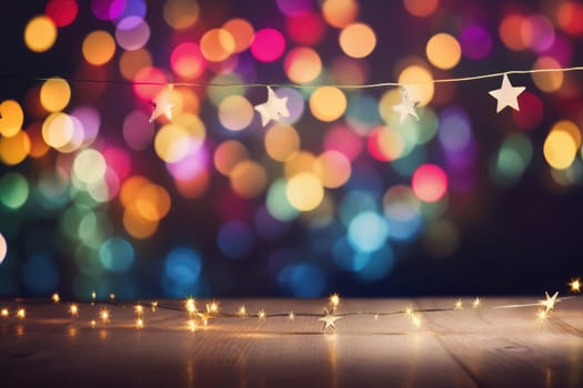 Star shaped bokeh, Christmas decoration celebration holiday background, AI Generative.