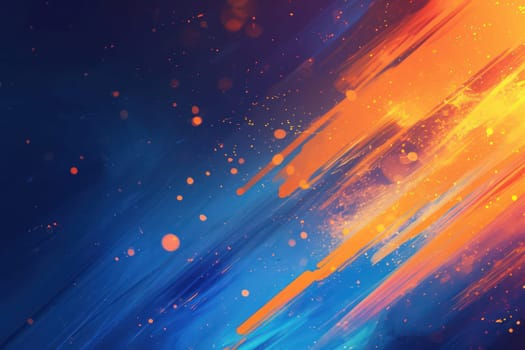 Blue and orange twitch overlay abstract background. Generative AI.