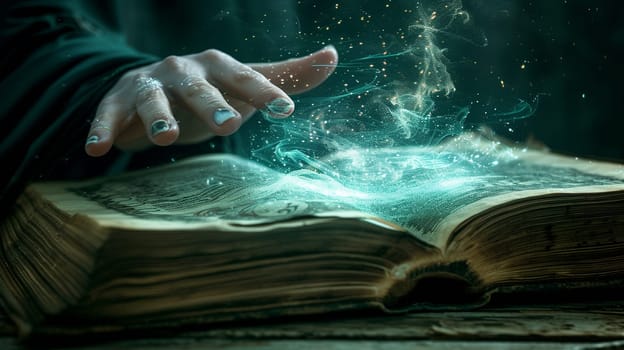 An ancient magic book. High quality illustration