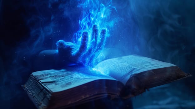 An ancient magic book. High quality illustration