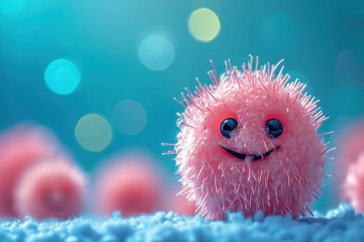 A cute and funny little bacteria. Generative AI.