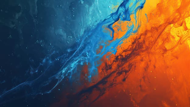 Blue and orange twitch overlay abstract background. Generative AI.