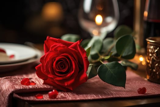 valentine's day celebration with red roses background.