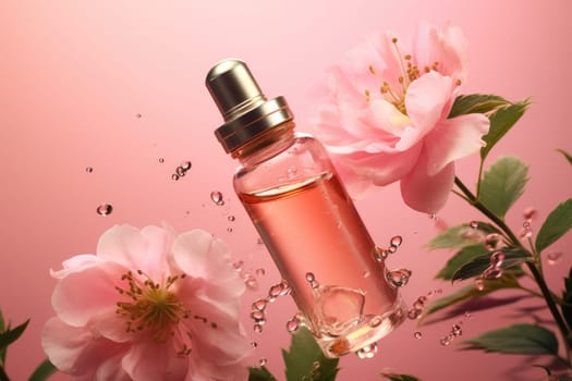 Mockup of perfume bottle, fashion cosmetic, Stylish Perfume banner, AI Generative.