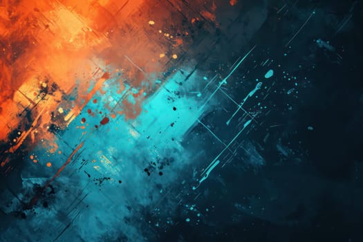 Blue and orange twitch overlay abstract background. Generative AI.