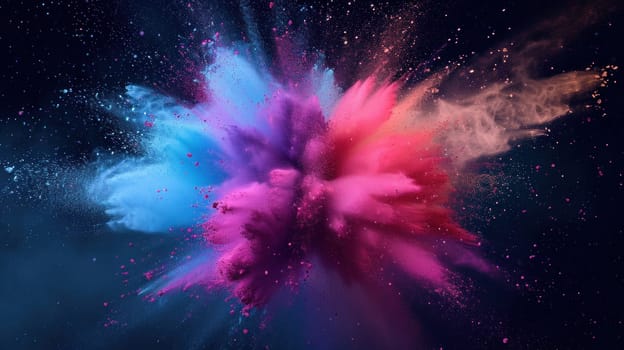 Colorful powder explosion. Generative AI.