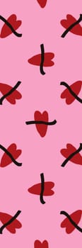 Pink Retro groovy cartoon valentine's day bookmark with lips