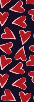cartoon valentine's day bookmark with hearts