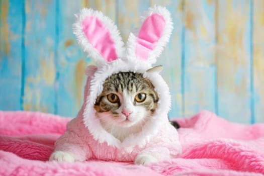 Funny at with rabbit ears, Banner for your advertisement, Easter bunny, Easter, happy Easter..