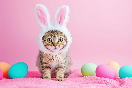 Funny at with rabbit ears, Banner for your advertisement, Easter bunny, Easter, happy Easter..