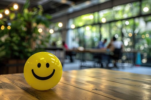 A Yellow Smiling Ball Can Promote a Positive Work Environment..