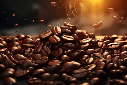 Coffee beans aesthetic scenery background.
