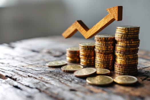 financial growth, interest rate increase, inflation, high price and tax rise concept. sign and arrow up.
