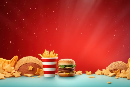 fast food design pattern or junk food design background.