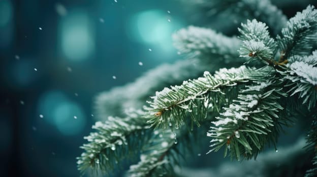 Winter snow background banner with copy space, Christmas, landscape, AI Generative.