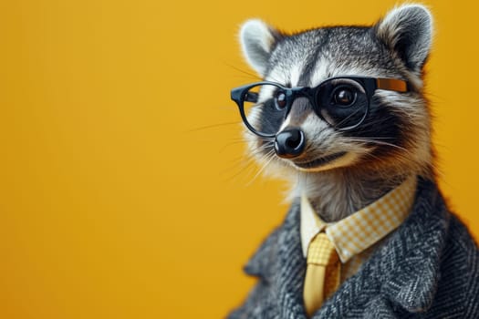 Stylish portrait of dressed up anthropomorphic animal themes, Funny pop art illustration.