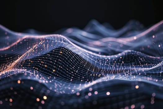 Abstract background of mountain wireframe landscape. Futuristic background.